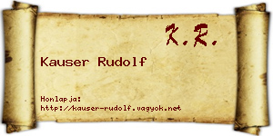 Kauser Rudolf névjegykártya